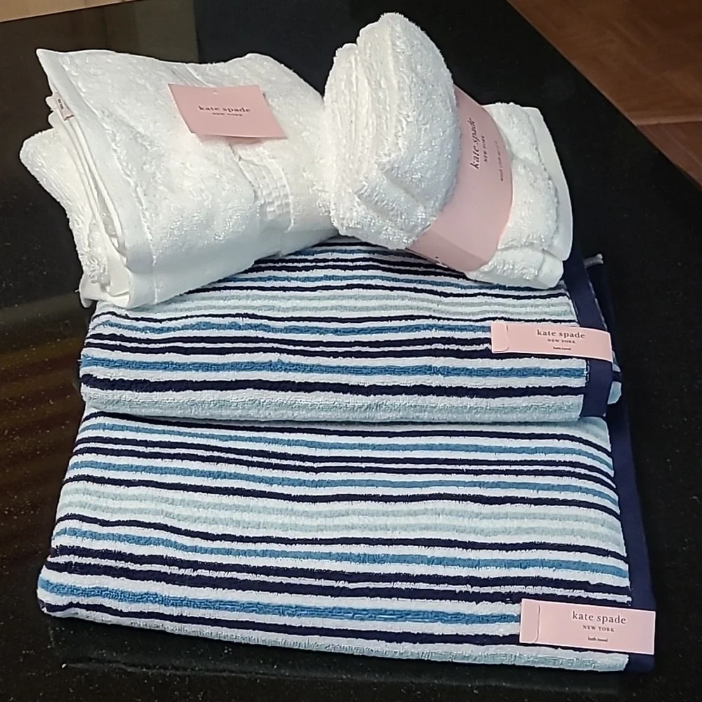 Kate Spade Stripes & Solid Bath Towel Set